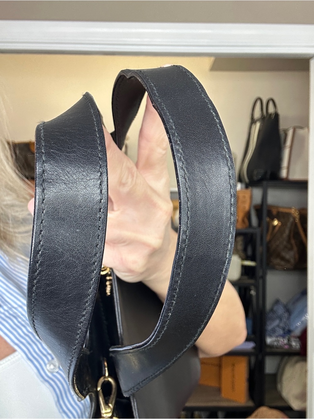 Vintage Salvatore Ferragamo Black Leather Convertible Tote Shoulder Bag Italy - Picture 6 of 16